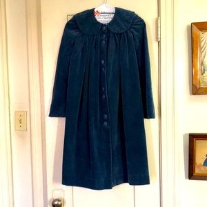 Gorgeous Vintage Girls Blue Corduroy Coat 1970s
